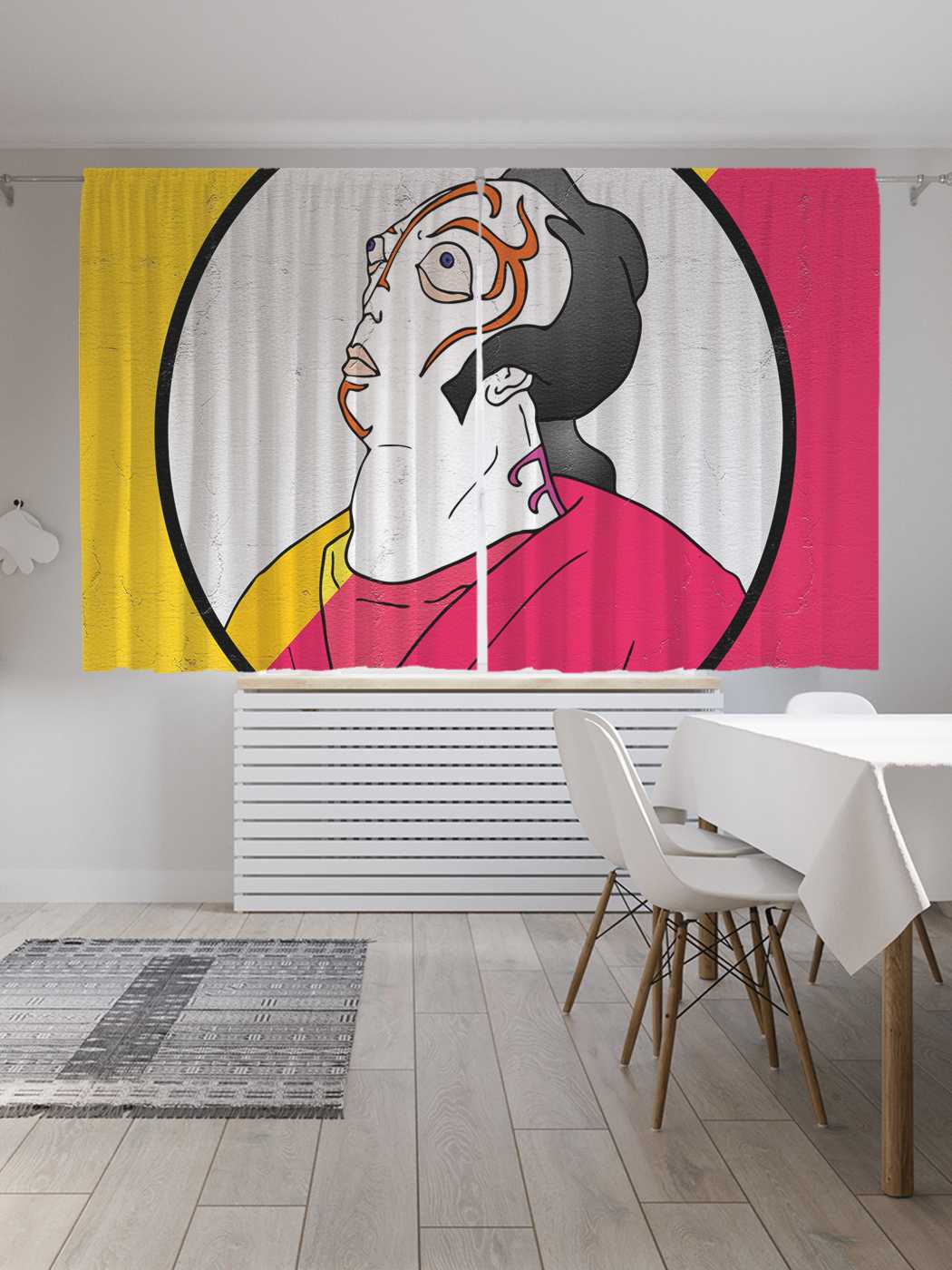 

Классические шторы JoyArty "Портрет самурая", серия Oxford DeLux, 2 полотна 145x180 см, Портрет самурая