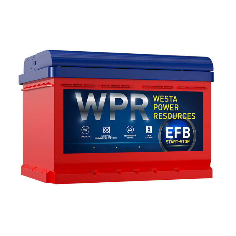 

Акб 60 А/Ч О.П. Westa Wpr Efb Ток 620 242 Х 175 Х 175 Низкий WPR battery арт. WPR EFB 6ст