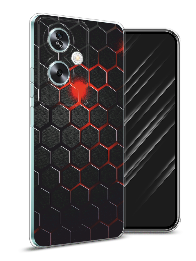 

Чехол Awog на Oppo A79 5G "Фон соты красные", Красный;черный, 2515650-1
