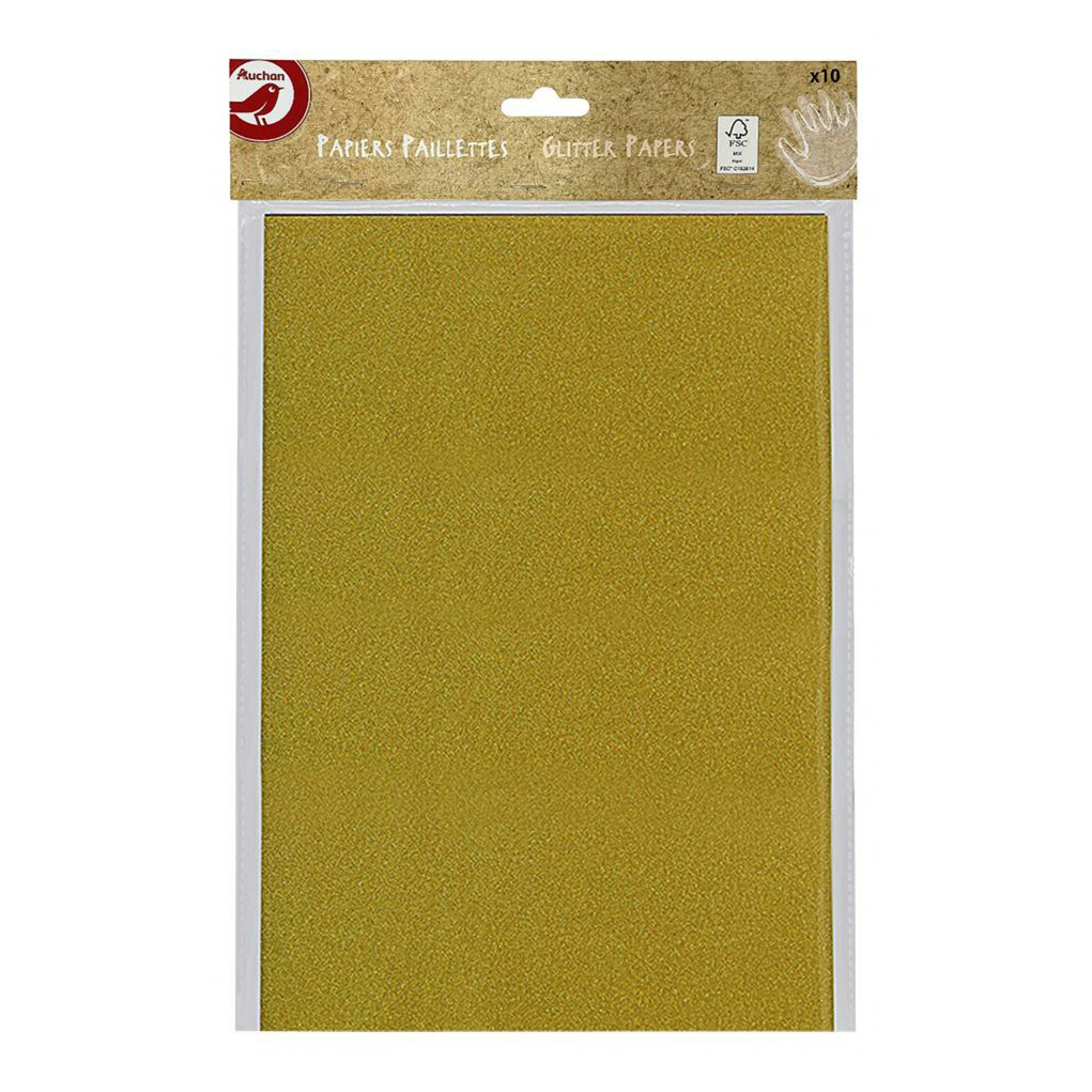 Бумага АШАН Красная птица с блестками 10 листов