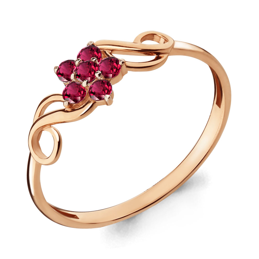 

Кольцо из серебра с рубином р. 17,5 Aquamarine 68003В_925_з, 68003В_925_з