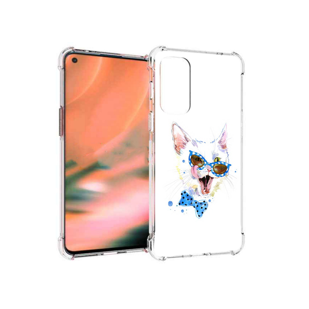 

Чехол MyPads Tocco для OnePlus Nord 2 5G белый кот (PT161451.125.229), Прозрачный, Tocco