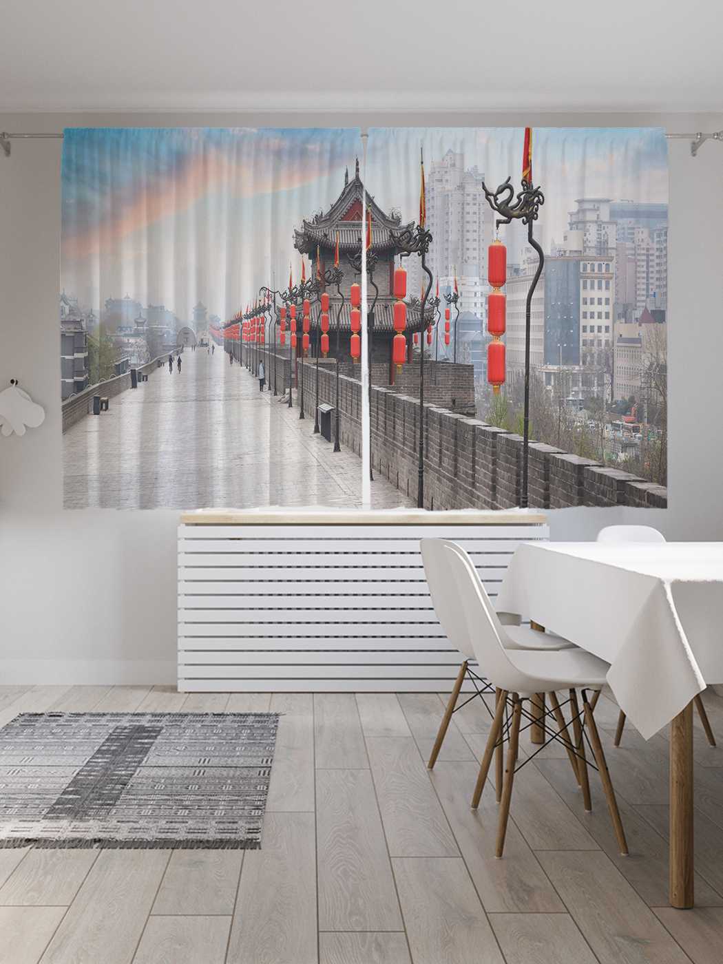 

Классические шторы JoyArty "Китайский мост", серия Oxford DeLux, 2 полотна 145x180 см, Китайский мост