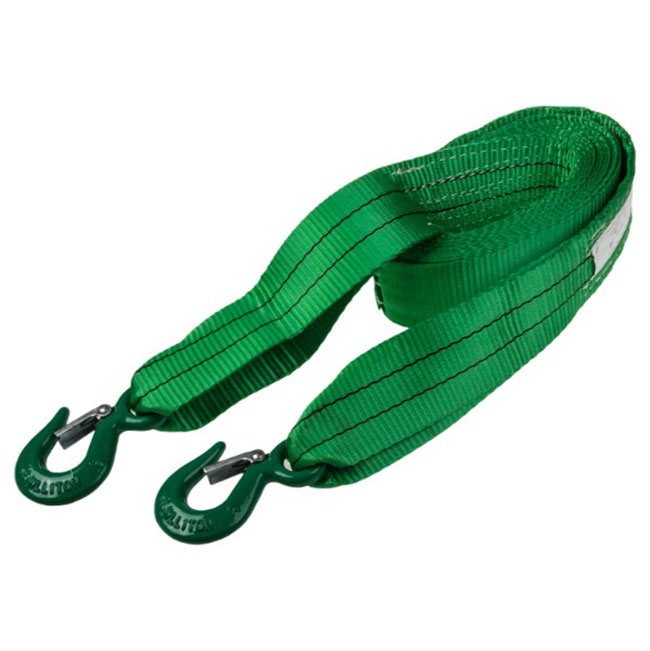 фото Трос ленточный 6т 5м 2 крюка (ширина 60мм) skyway усиленный зеленый
