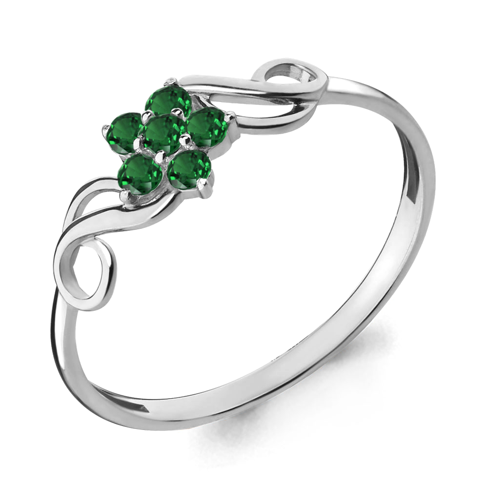 

Кольцо из серебра с изумрудом р. 17 Aquamarine 68003Г_925_р, 68003Г_925_р