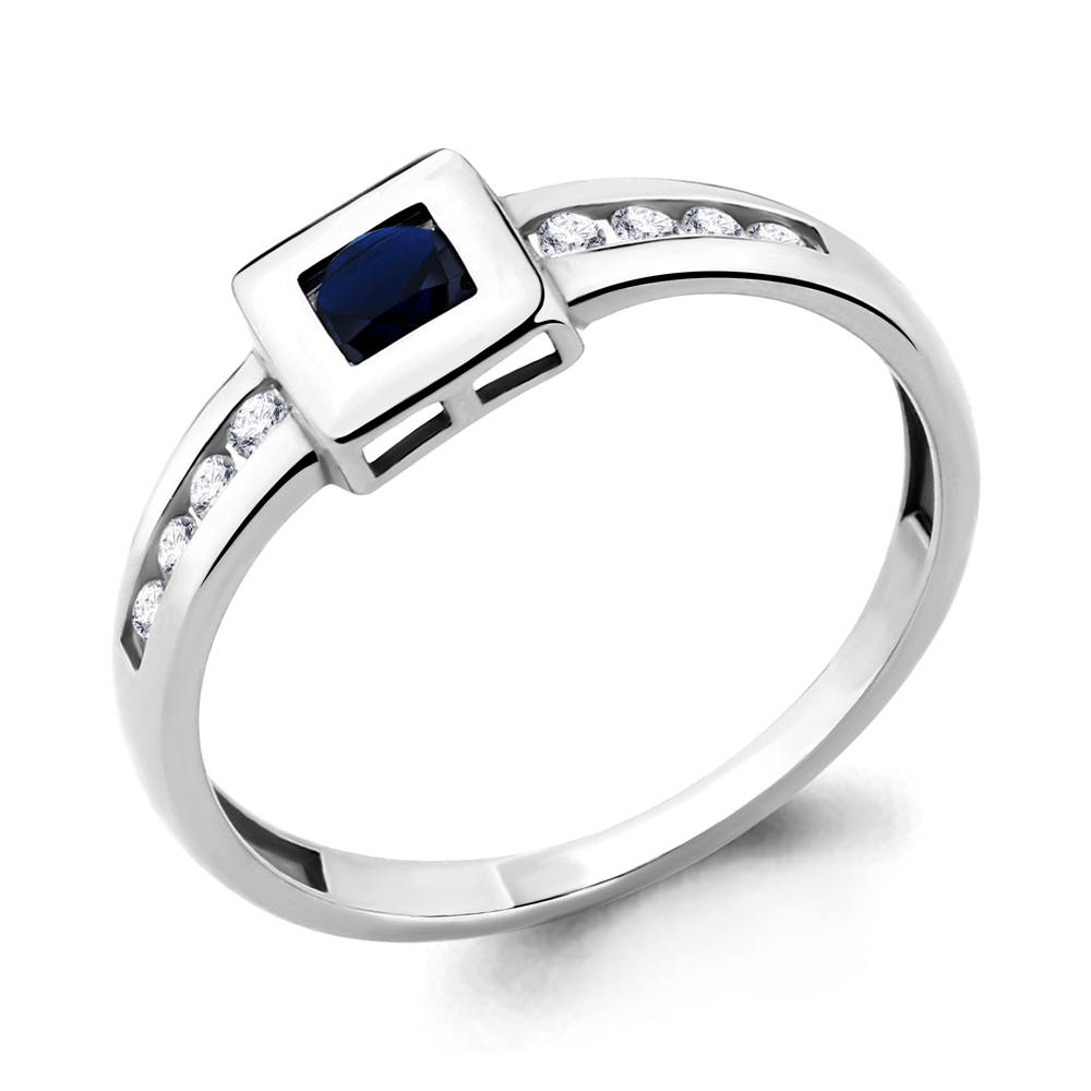 

Кольцо из серебра с сапфиром р. 17,5 Aquamarine 68009Н_925_р, 68009Н_925_р