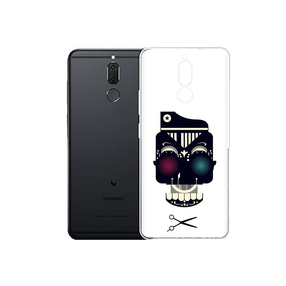 

Чехол MyPads Tocco для Huawei Nova 2i черно белый скелет с яркими глазами (PT92543.64.687), Прозрачный, Tocco