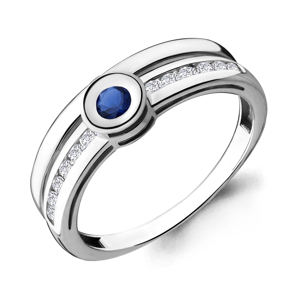 

Кольцо из серебра с сапфиром р. 17,5 Aquamarine 68016Н_925_р, 68016Н_925_р