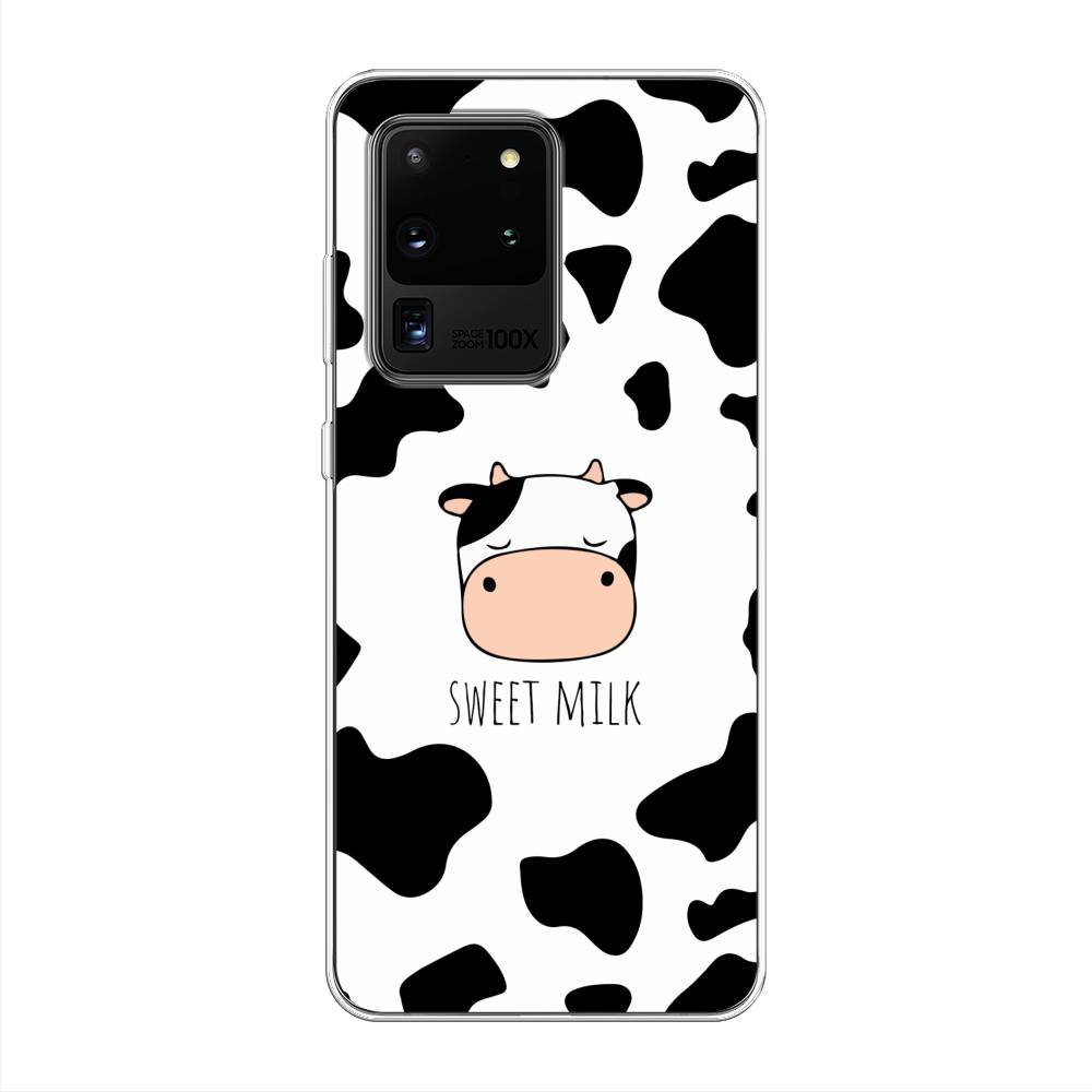 

Чехол на Samsung Galaxy S20 Ultra "Sweet milk", Розовый;белый;черный, 29450-1