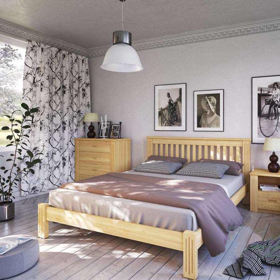 

Кровать Profi Hobbi Pino Rino 1800 х 2000 сосна, без покраски, Бежевый, Pino Rino