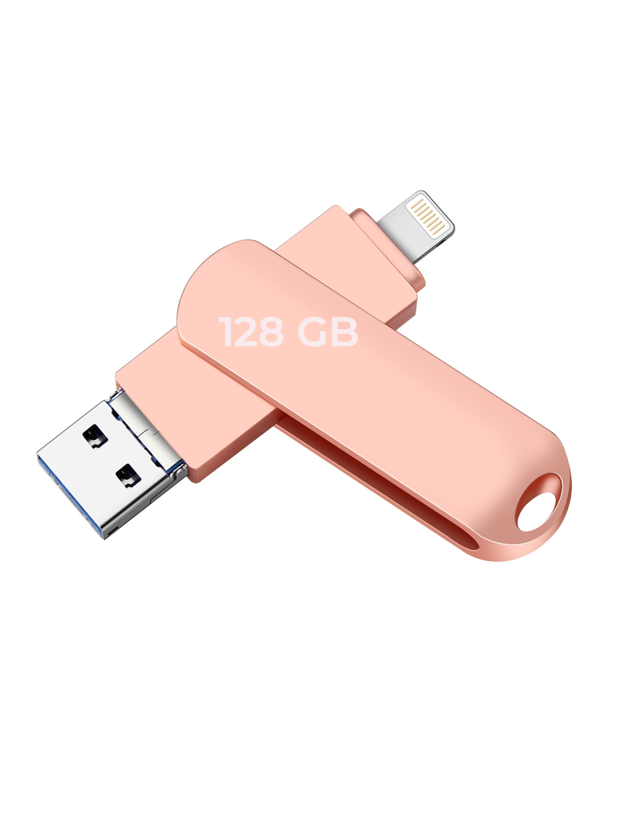 

Флешка Flash card Y Disk Флешка 3 в 1 128 ГБ Розовый (26184355), Флешка 3 в 1