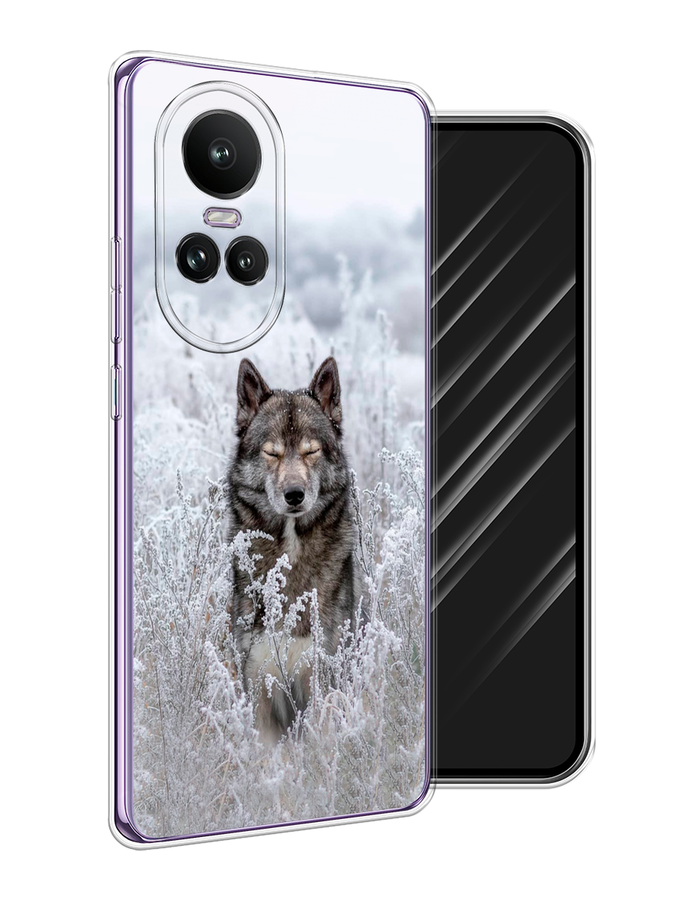 

Чехол Awog на Oppo Reno 10 Global "Волк в поле", Белый;черный, 2514850-1