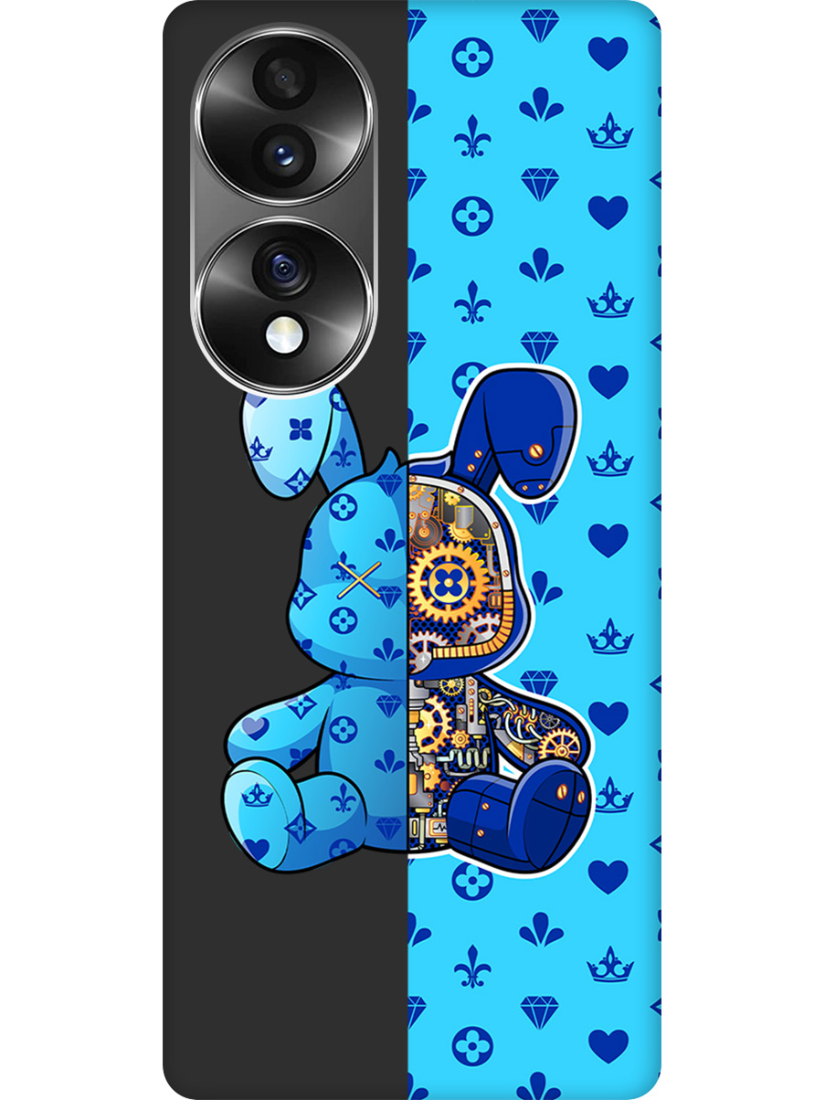 

Силиконовый чехол на Honor 70 с принтом "Голубой Кролик с механизмом" матовый черный, Черный;голубой;синий, 740189271