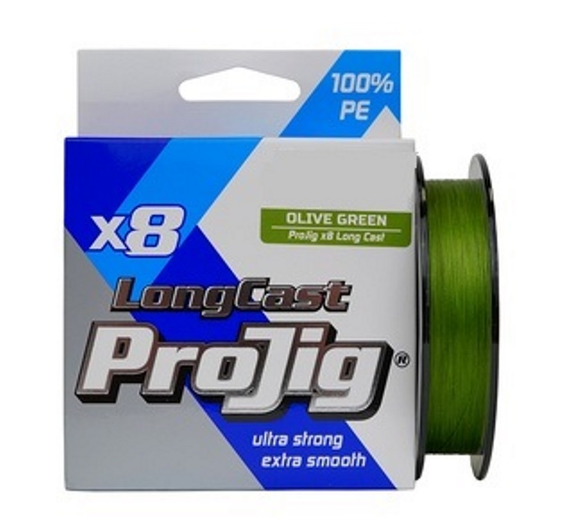 Шнур ProJig X8 Long Cast 0,14 мм тест 10,0 кг длина 100 м цвет хаки