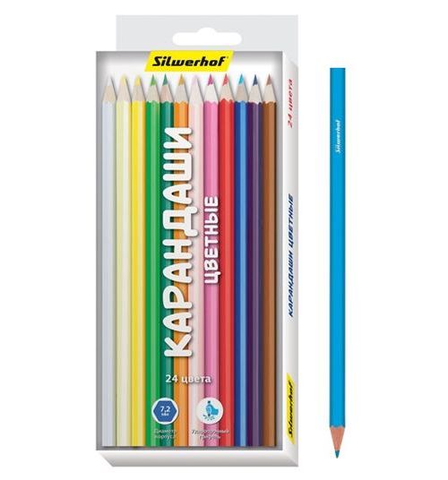 

Карандаши цветные Silwerhof Народная коллекция 24 цв. шестигран.