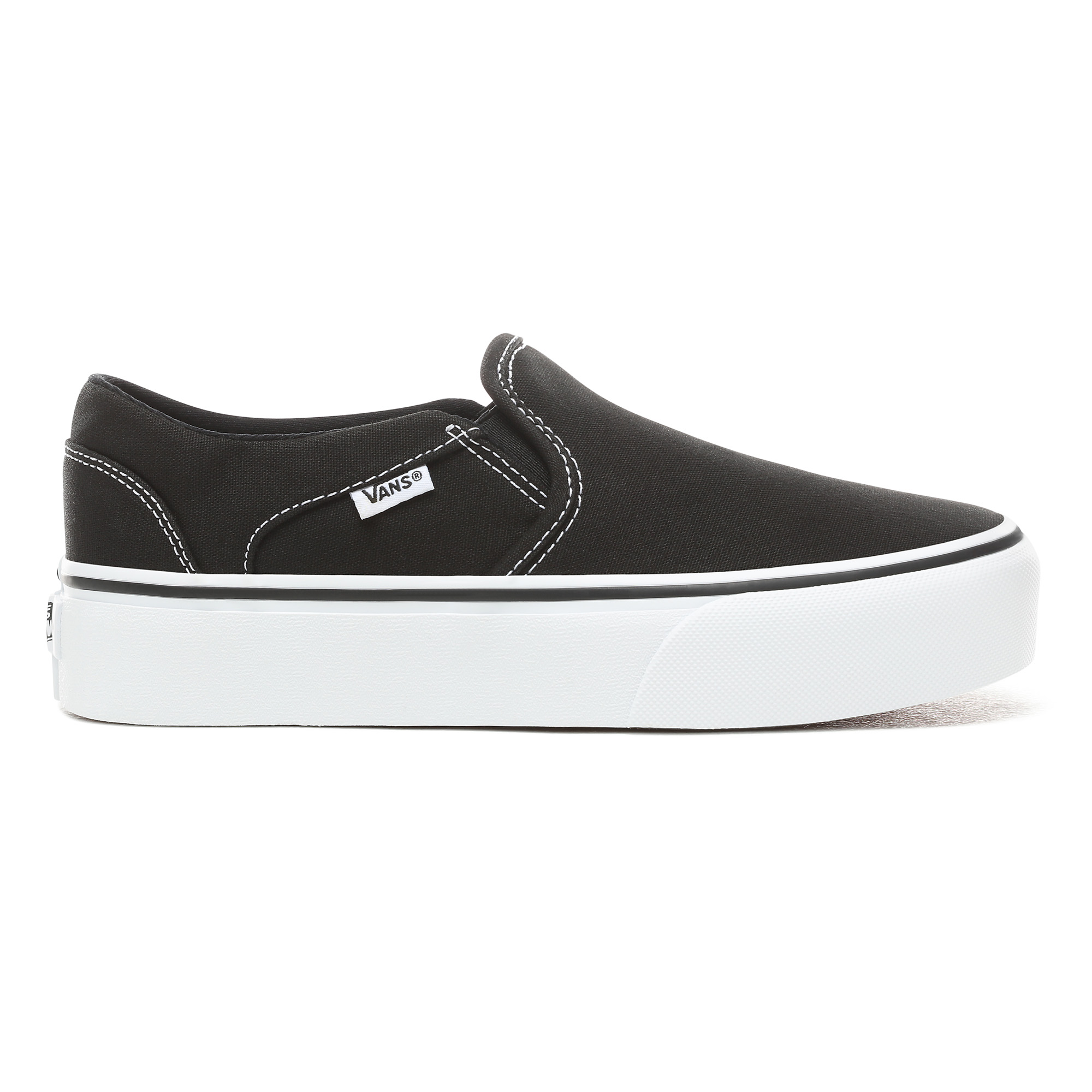 фото Слипоны женские vans wm asher platform (canvas) bla черные 5.5 us