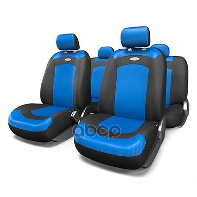 

AUTOPROFI XTR-803 BKBL (M) чехлы на сиденья EXTREME универс., велюрсетка, чёрныйсиний, 8