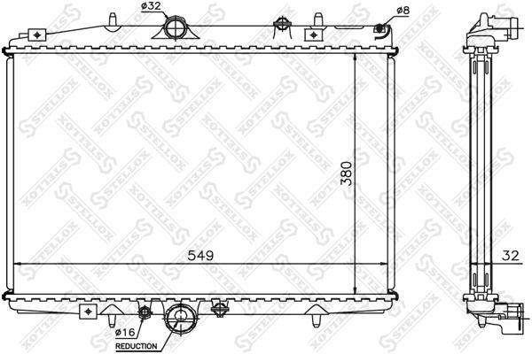 

STELLOX 10-25353-SX_радиатор системы охлаждения! с AC АКПП\ Citroen C5, Peugeot 406 1.8-2.