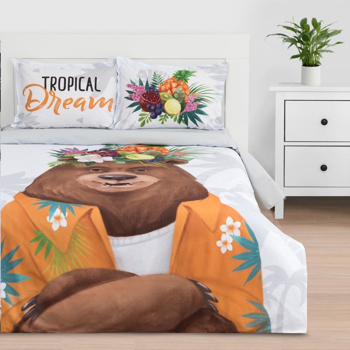 

Постельное белье "Этель" евро Tropical dream 200*217 см, 220*240 см, 50*70+3 см - 2 шт