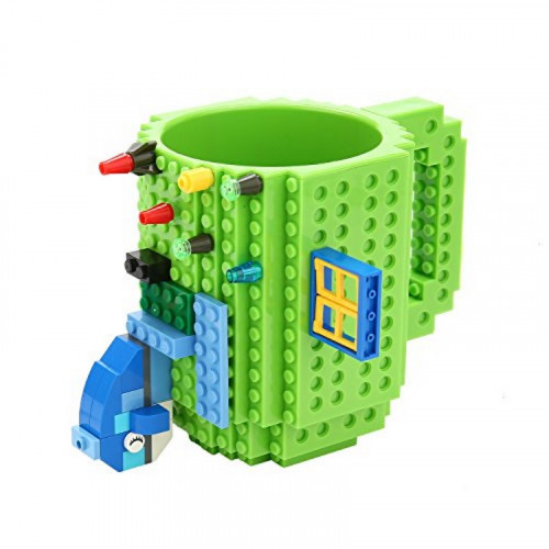 Кружка Build-on Brick Mug «Конструктор» с деталями, зеленая MUG4