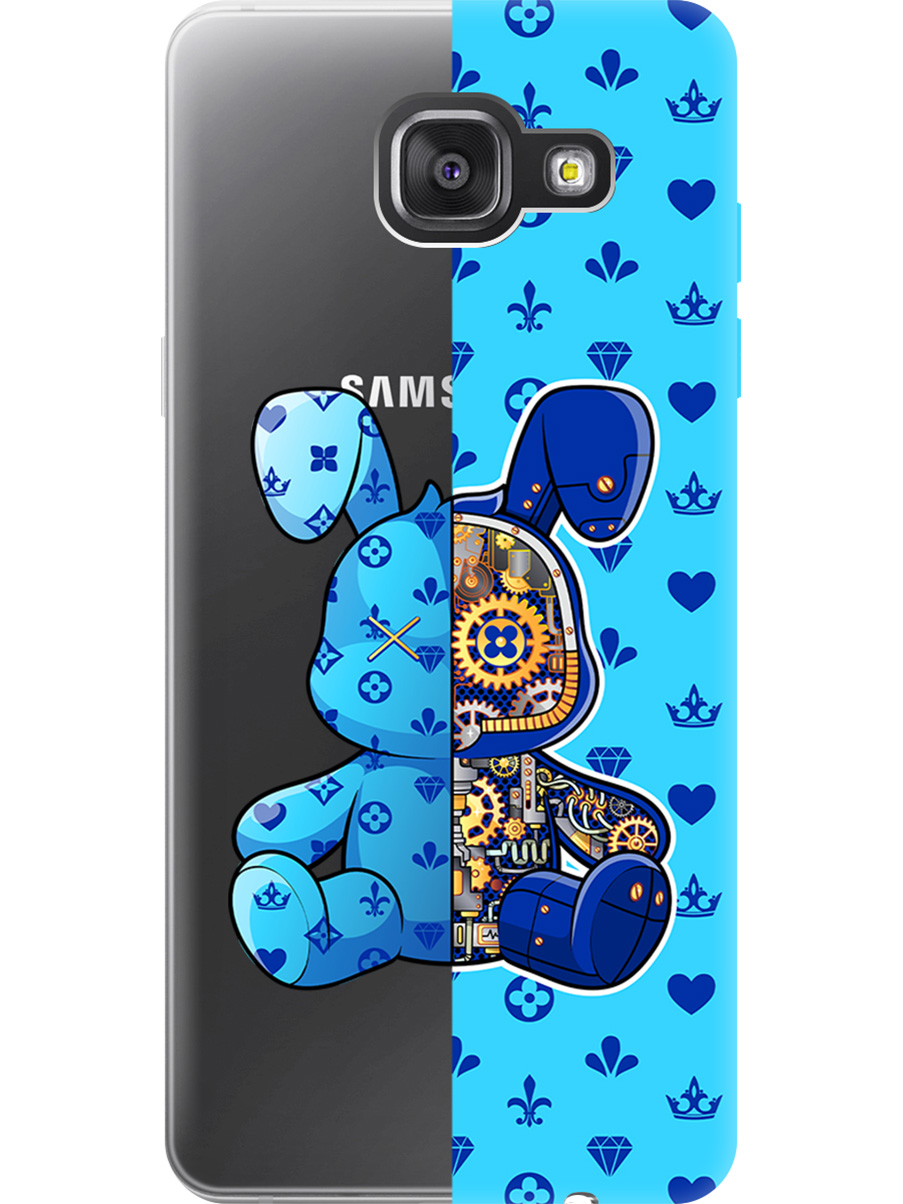 

Силиконовый чехол на Samsung Galaxy A3 (2016) с принтом "Голубой Кролик с механизмом", Прозрачный;голубой;синий, 78151771