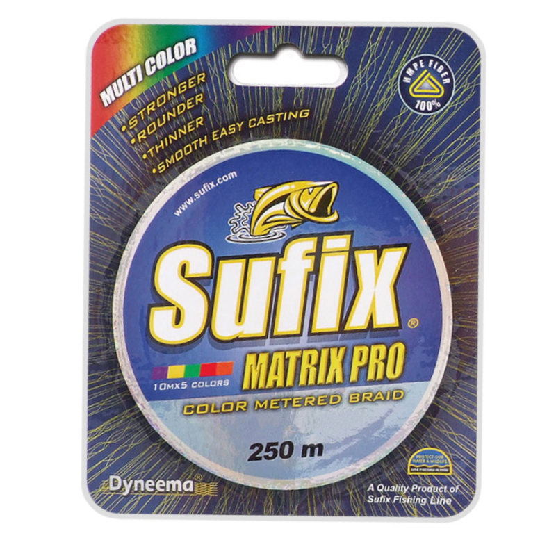 Шнур плетеный Sufix Matrix Pro 250 м 0.35 мм разноцветный 36 кг
