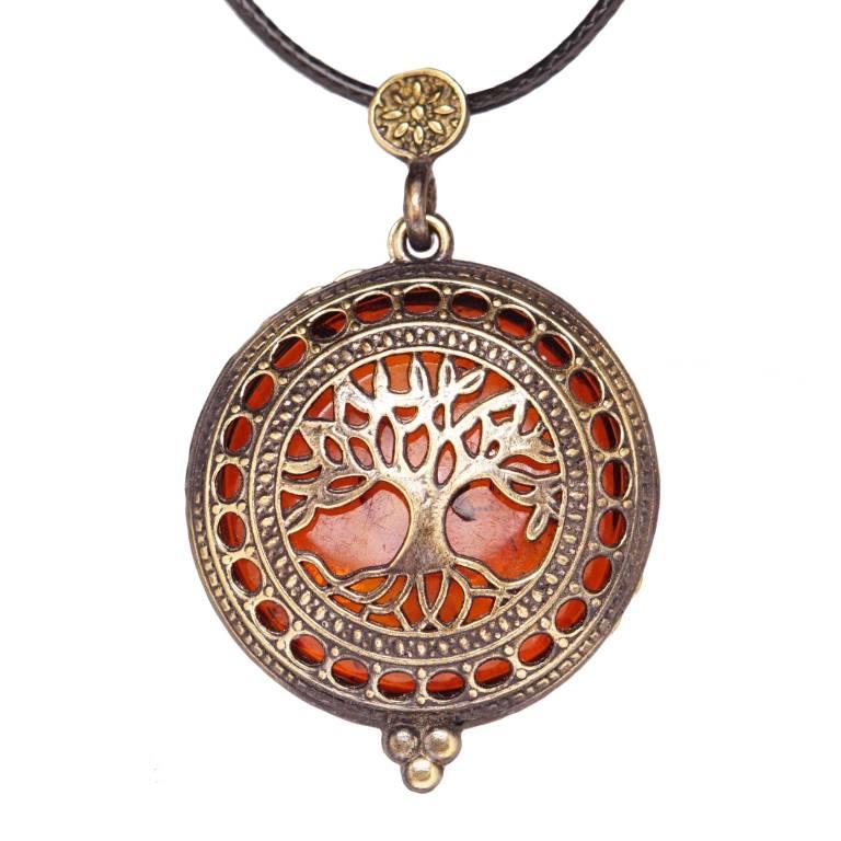 

Подвеска из латуни с янтарем 2616 Хорошие Вещи, 2616