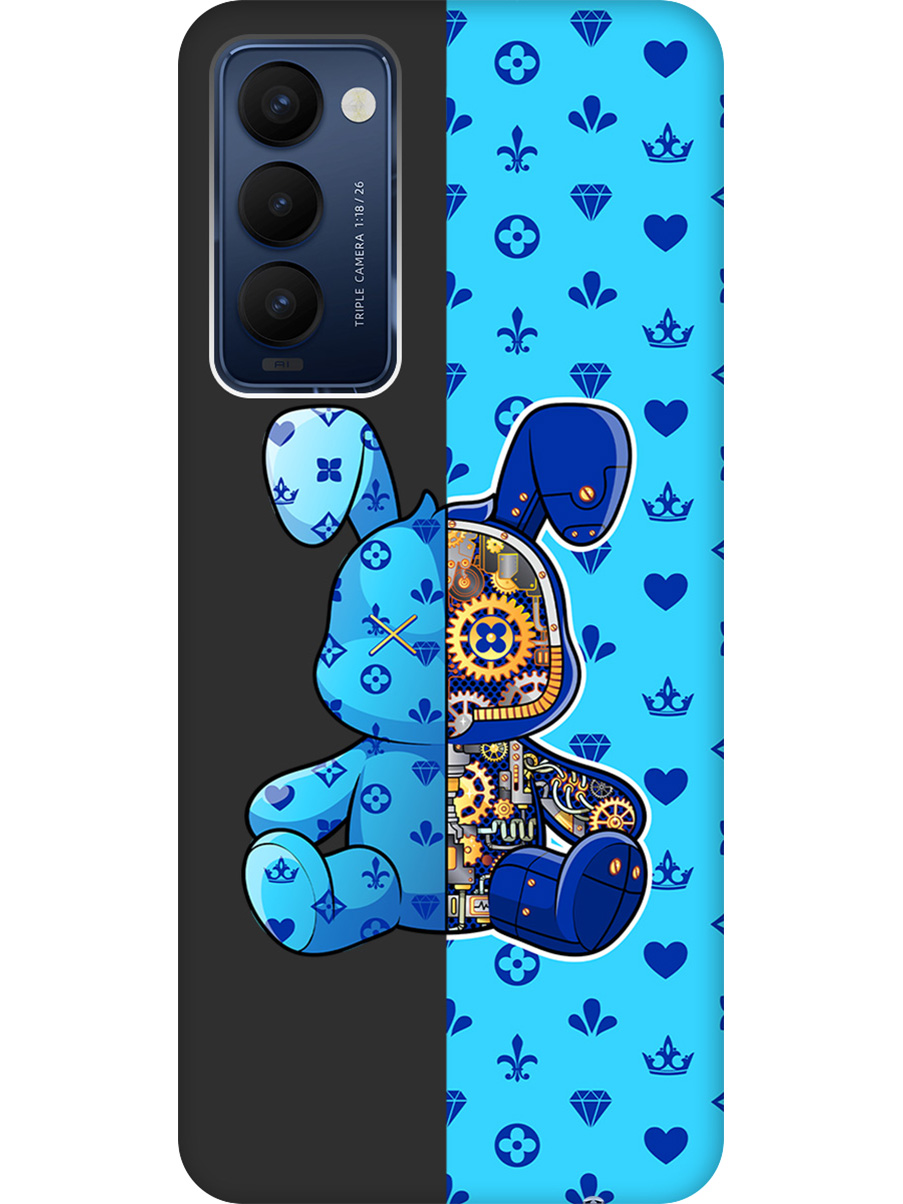 

Силиконовый чехол на Tecno Camon 18/18P с принтом матовый черный 812164, Черный;голубой;синий, 741735971