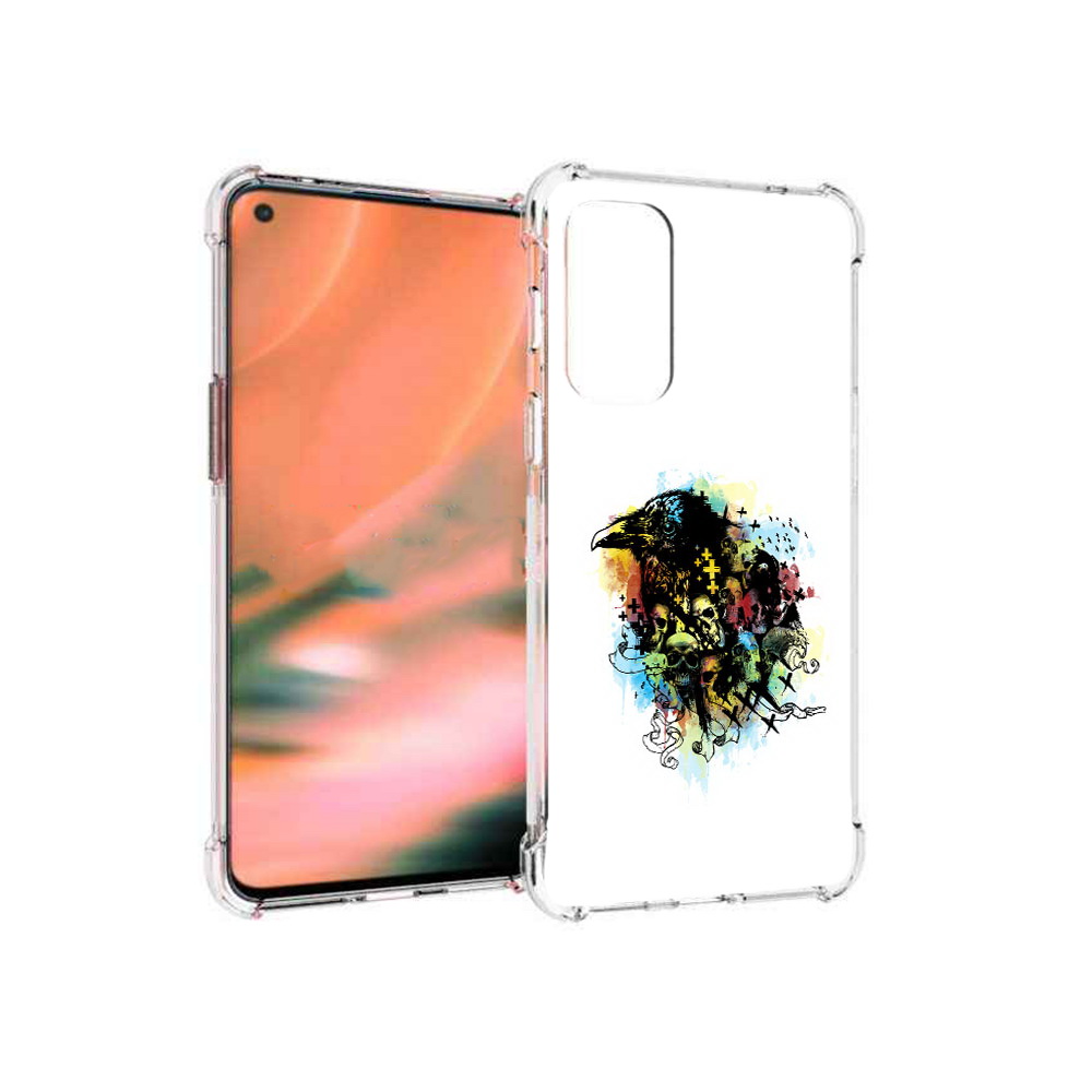 

Чехол MyPads Tocco для OnePlus Nord 2 5G ворон и черепа (PT161451.125.273), Прозрачный, Tocco