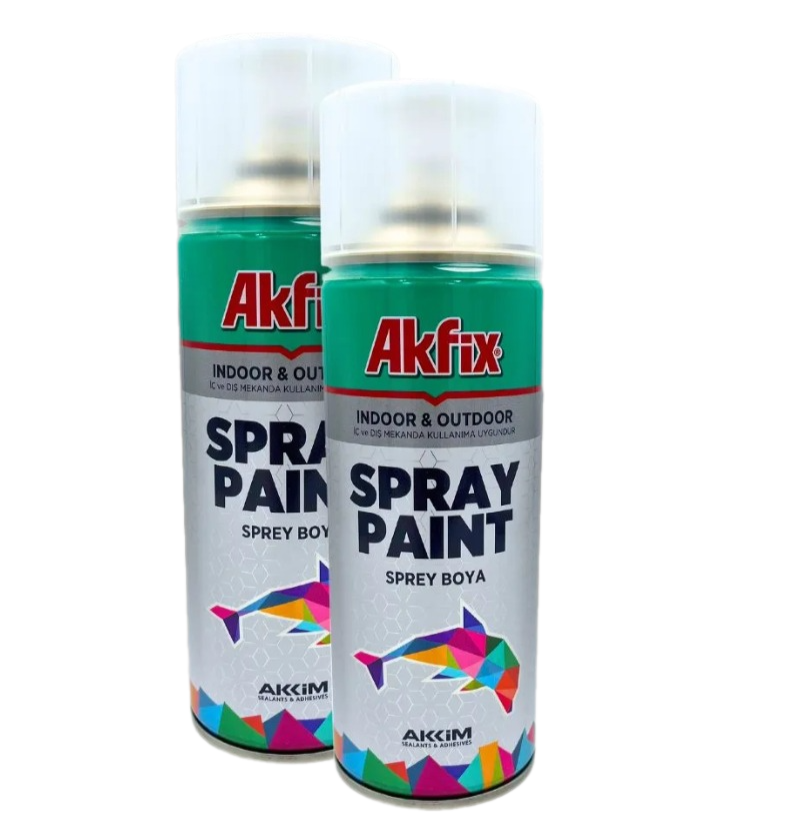 Акриловая аэрозольная краска Akfix Spray Paint, 400 мл, RAL 7001, серебристо-серая, 2 шт.