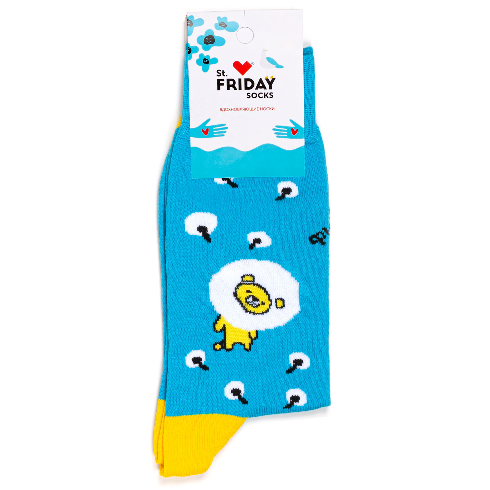 

Носки унисекс St. Friday Socks Надуванчиковый мишка голубые 34-37, Голубой, Надуванчиковый мишка