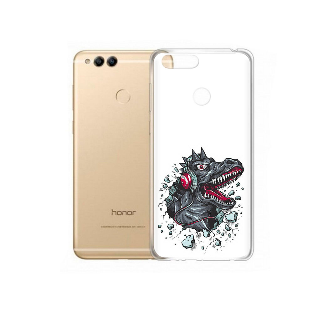

Чехол MyPads Tocco для Huawei 7X Нарисованный динозавр в наушниках (PT94112.65.124), Прозрачный, Tocco