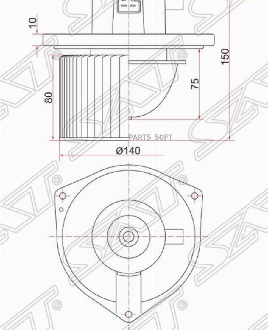 SAT ST7802A017 Мотор отопителя салона MITSUBISHI LANCER X 07-/OUTLANDER 07-/SUZUKI GRAND V