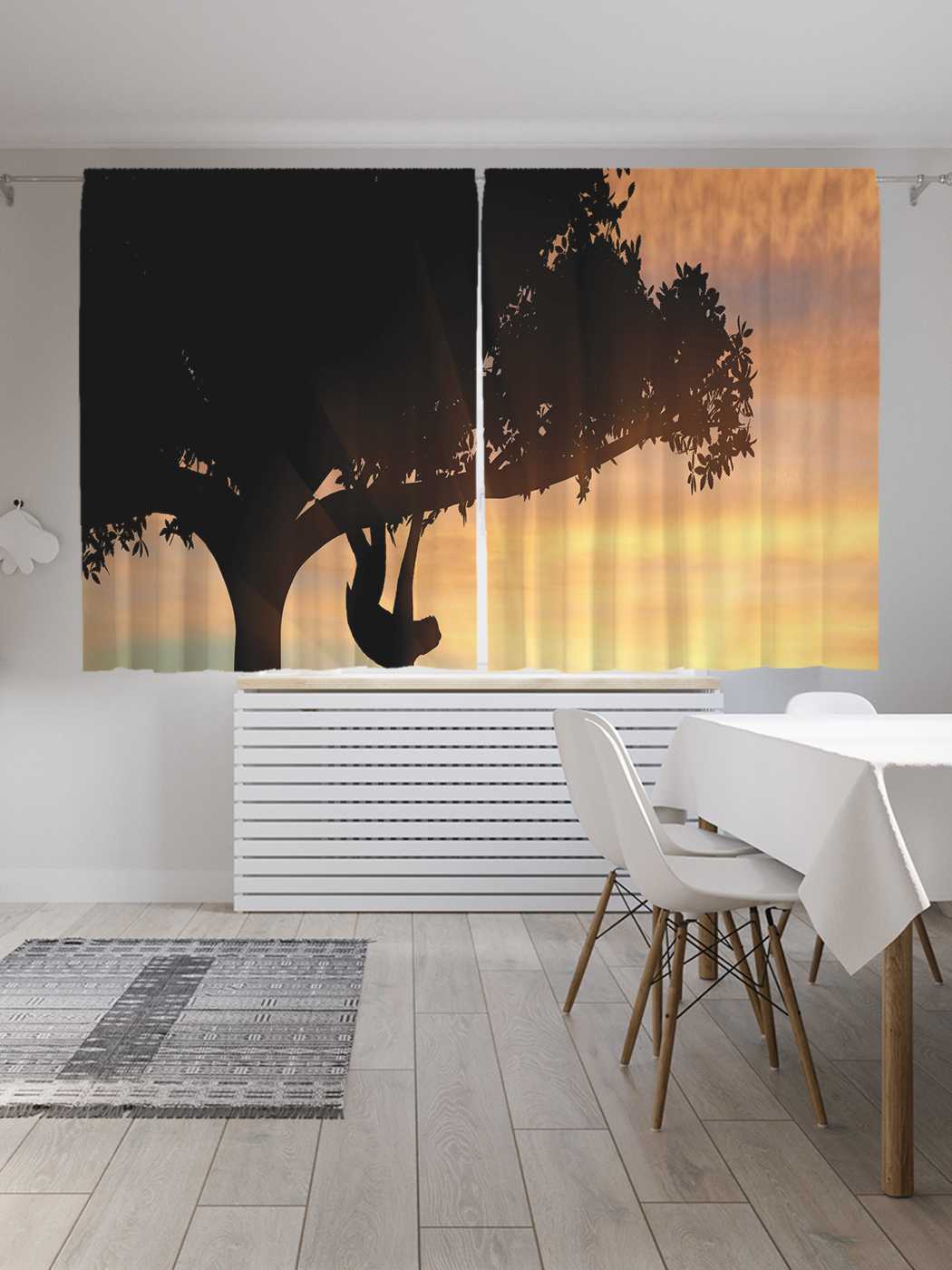 

Классические шторы JoyArty "Ленивец оттягивается", Oxford DeLux, 2 полотна 145x180 см, Ленивец оттягивается