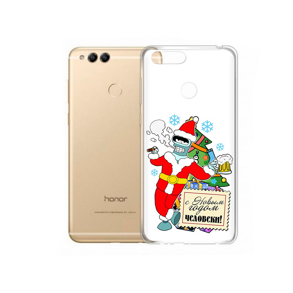 

Чехол MyPads Tocco для Huawei 7X С новым годом человеки (PT94112.65.150), Прозрачный, Tocco
