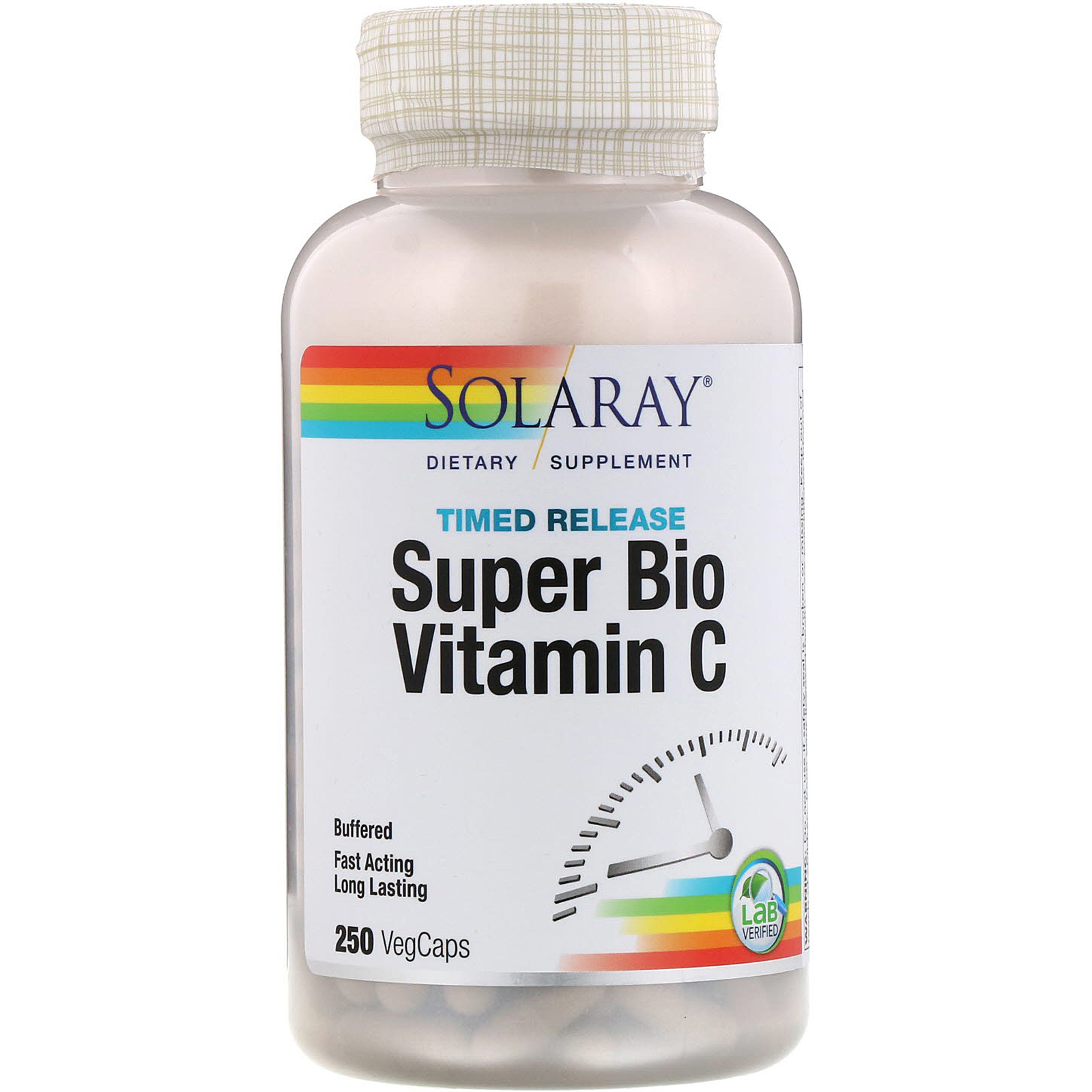 Купить Solaray Super Bio Vitamin C Timed Release, 250 капсул, витамин С комплекс рутин гесперидин