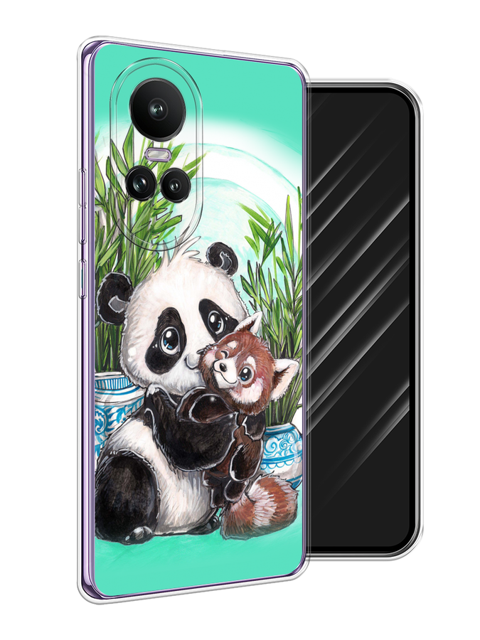 

Чехол Awog на Oppo Reno 10 Global "Друзья зверята", Бирюзовый;белый;черный, 2514850-1