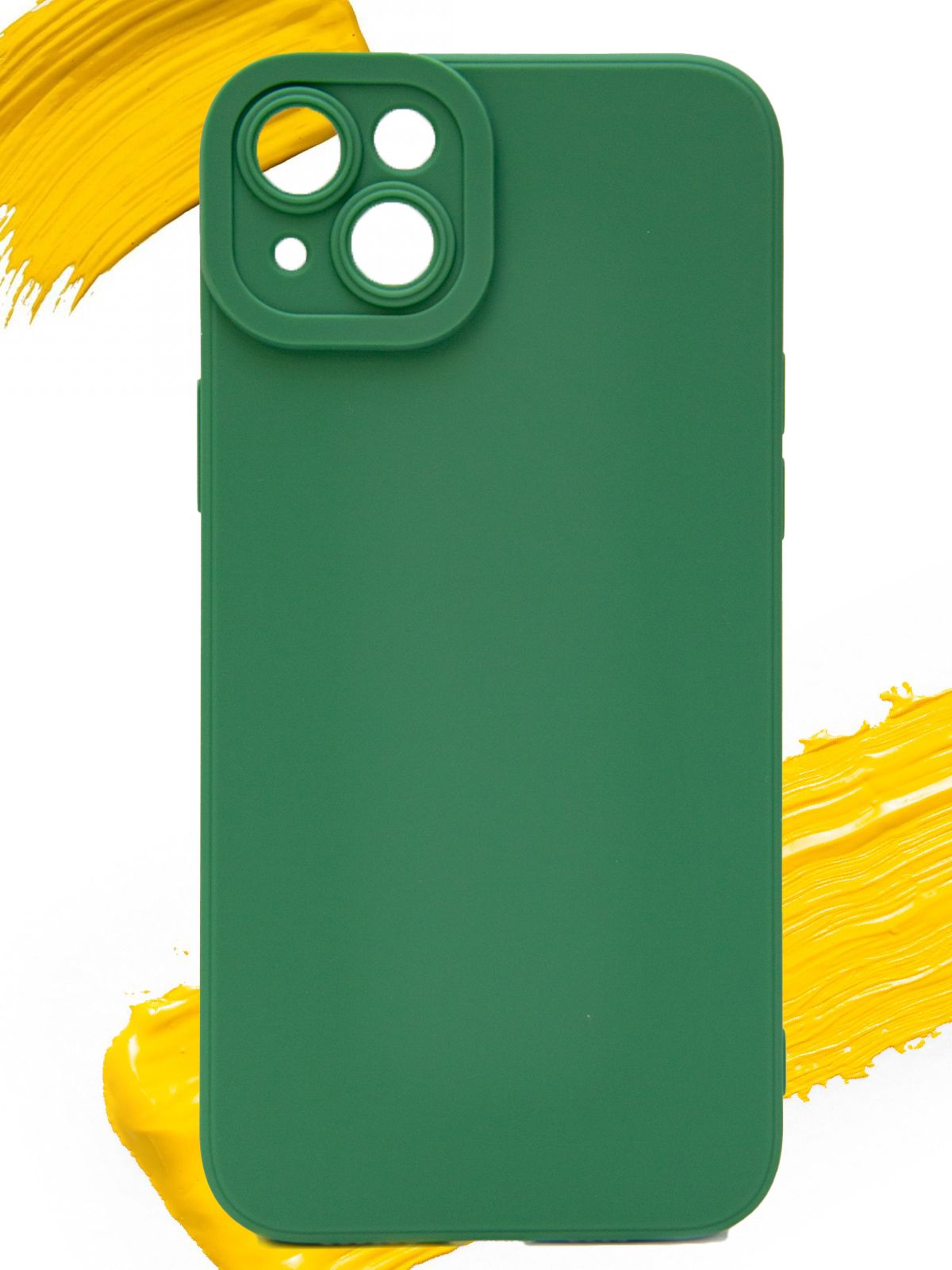

Чехол для Apple iPhone 14 Plus с полной защитой камеры, зеленый, Silicone case