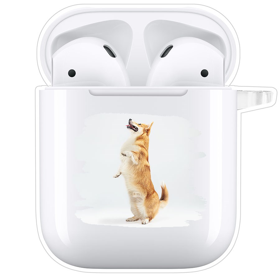 фото Чехол krutoff clear case для airpods 2 корги готов служить