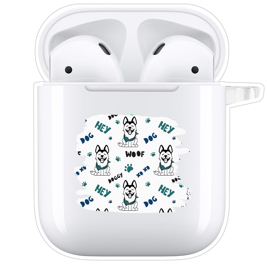 фото Чехол krutoff clear case для airpods 1 собаки паттерн 3