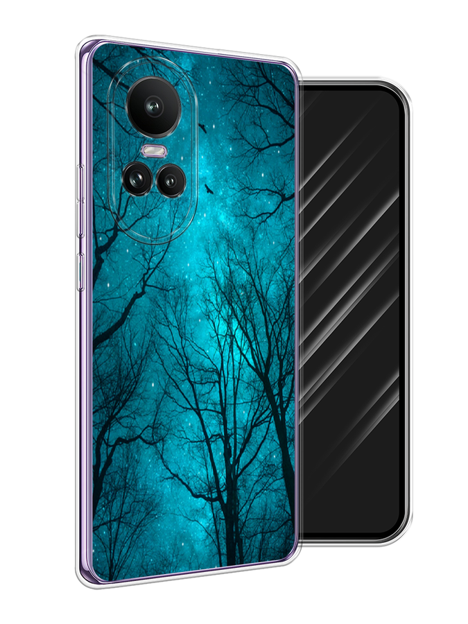 

Чехол Awog на Oppo Reno 10 Global "Сказочный лес", Черный;бирюзовый, 2514850-1