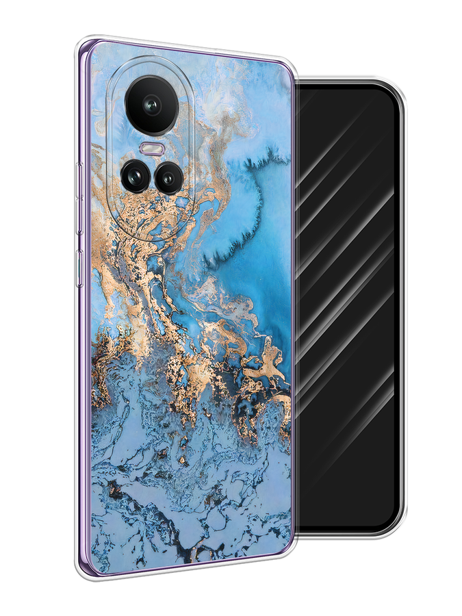 

Чехол Awog на Oppo Reno 10 Global "Морозная лавина синяя", Серебристый, 2514850-1
