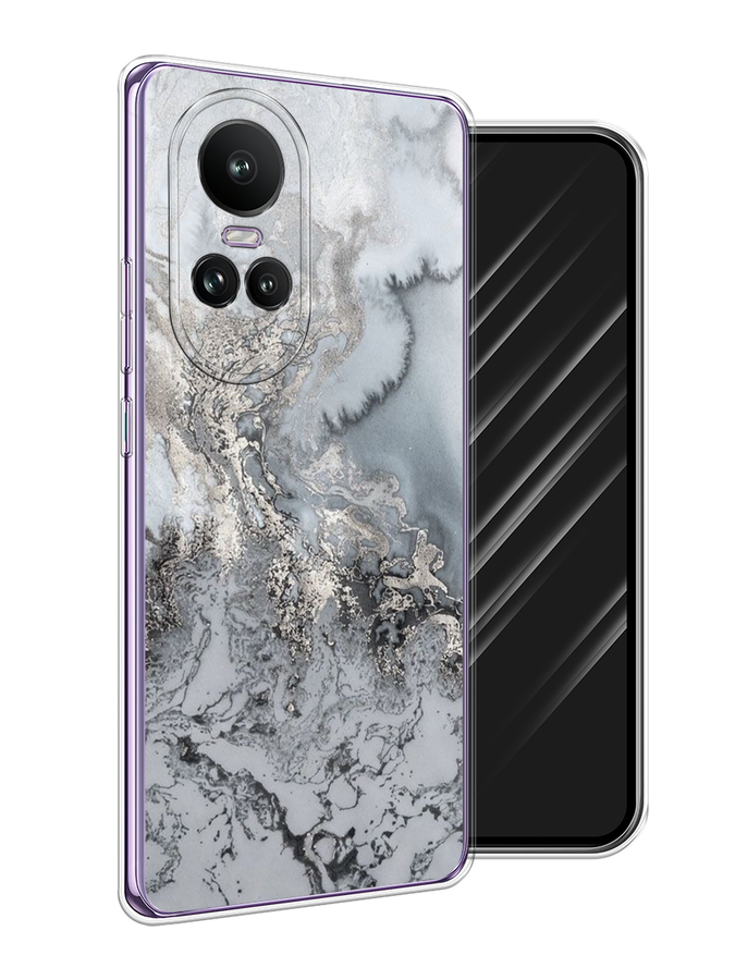 

Чехол Awog на Oppo Reno 10 Global "Морозная лавина серая", Серый;серебристый, 2514850-1