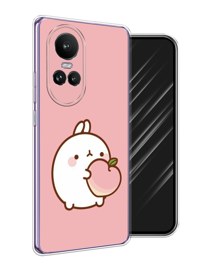 

Чехол Awog на Oppo Reno 10 Global "Кролик с персиком", Розовый;бежевый, 2514850-1