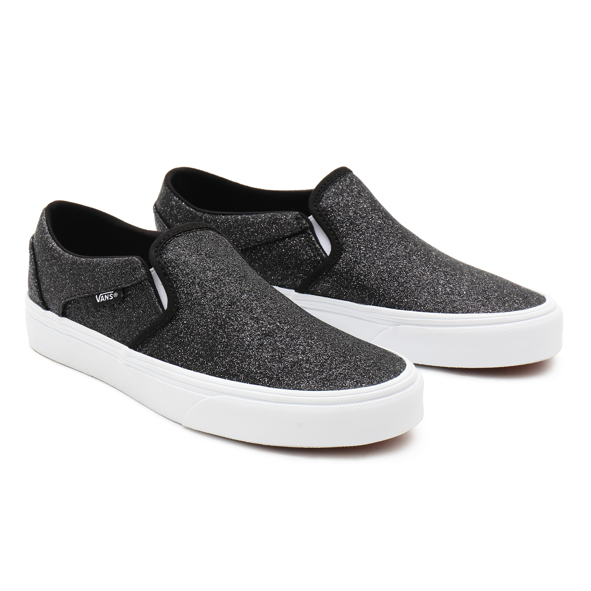 фото Слипоны женские vans wm asher (party glitter) черные 5 us