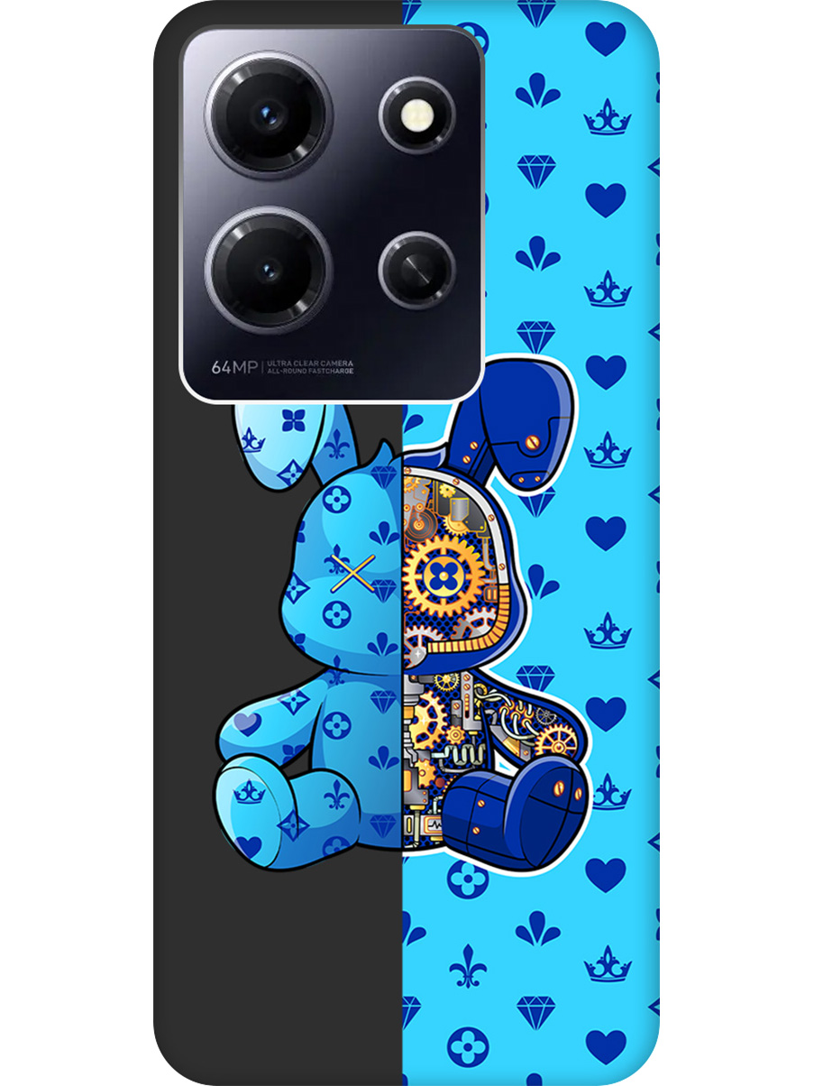 

Силиконовый чехол на Infinix Note 30i с принтом матовый черный 812217, Черный;голубой;синий, 772564271