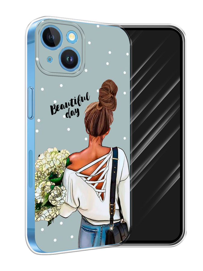 

Чехол Awog на Apple iPhone 15 "Beautiful day", Голубой;коричневый;бежевый, 15550-1