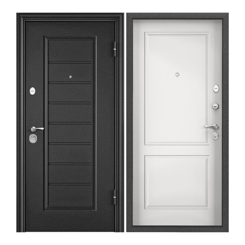 Дверь входная Torex для квартиры металлическая Flat-L 950х2050 правый, темно-серый/белый
