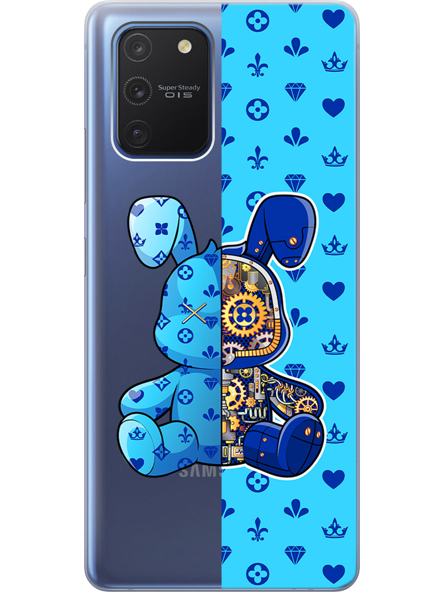 

Силиконовый чехол на Samsung Galaxy S10 Lite с принтом "Голубой Кролик с механизмом", Прозрачный;голубой;синий, 722694771