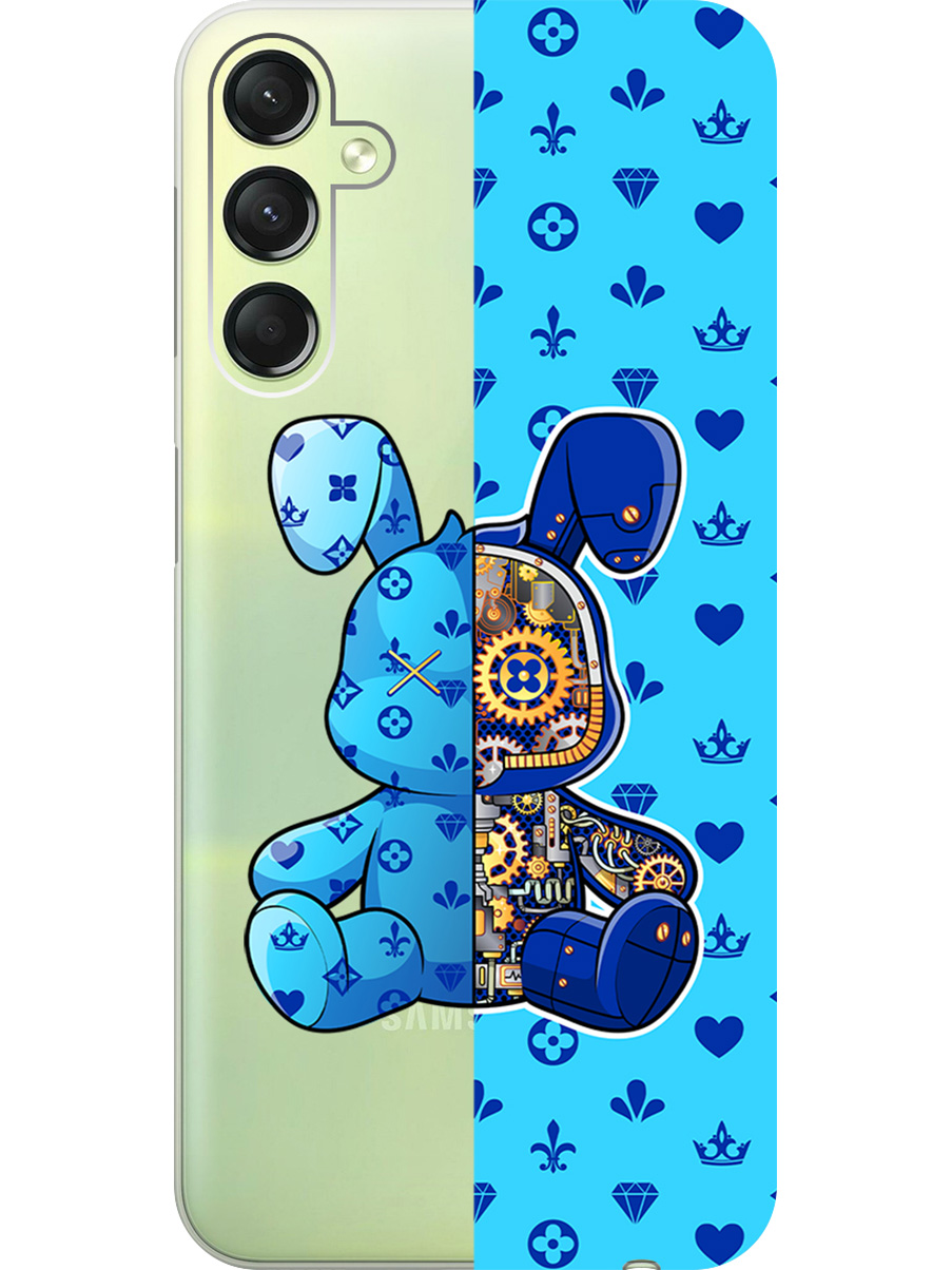 

Силиконовый чехол на Samsung Galaxy A24 с принтом "Голубой Кролик с механизмом", Прозрачный;голубой;синий, 769395671